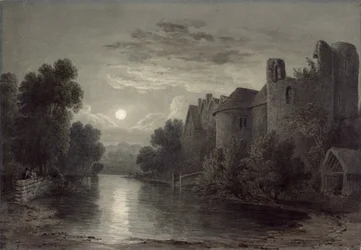 Allington Castle, bei Maidstone, Kent; Mondlicht
